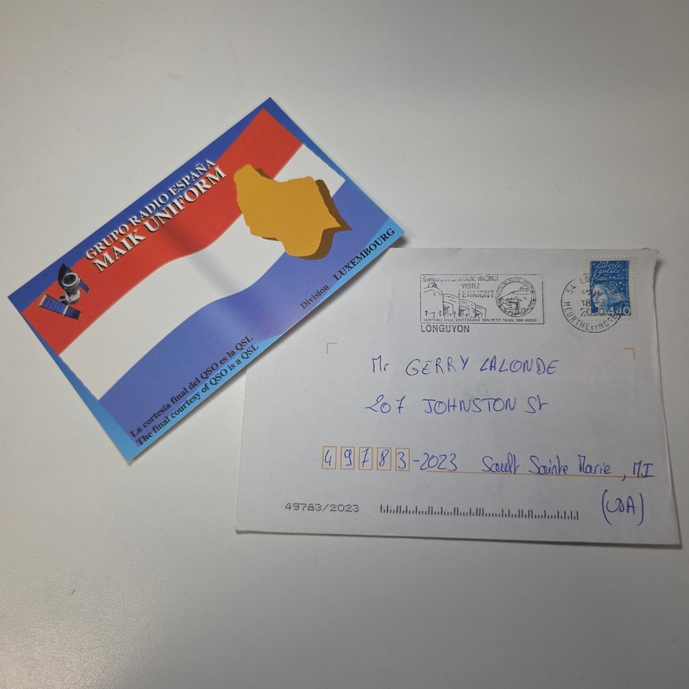 Vintage Grupo Radio Espana Maik Uniform Luxembourg QSL Card 1999